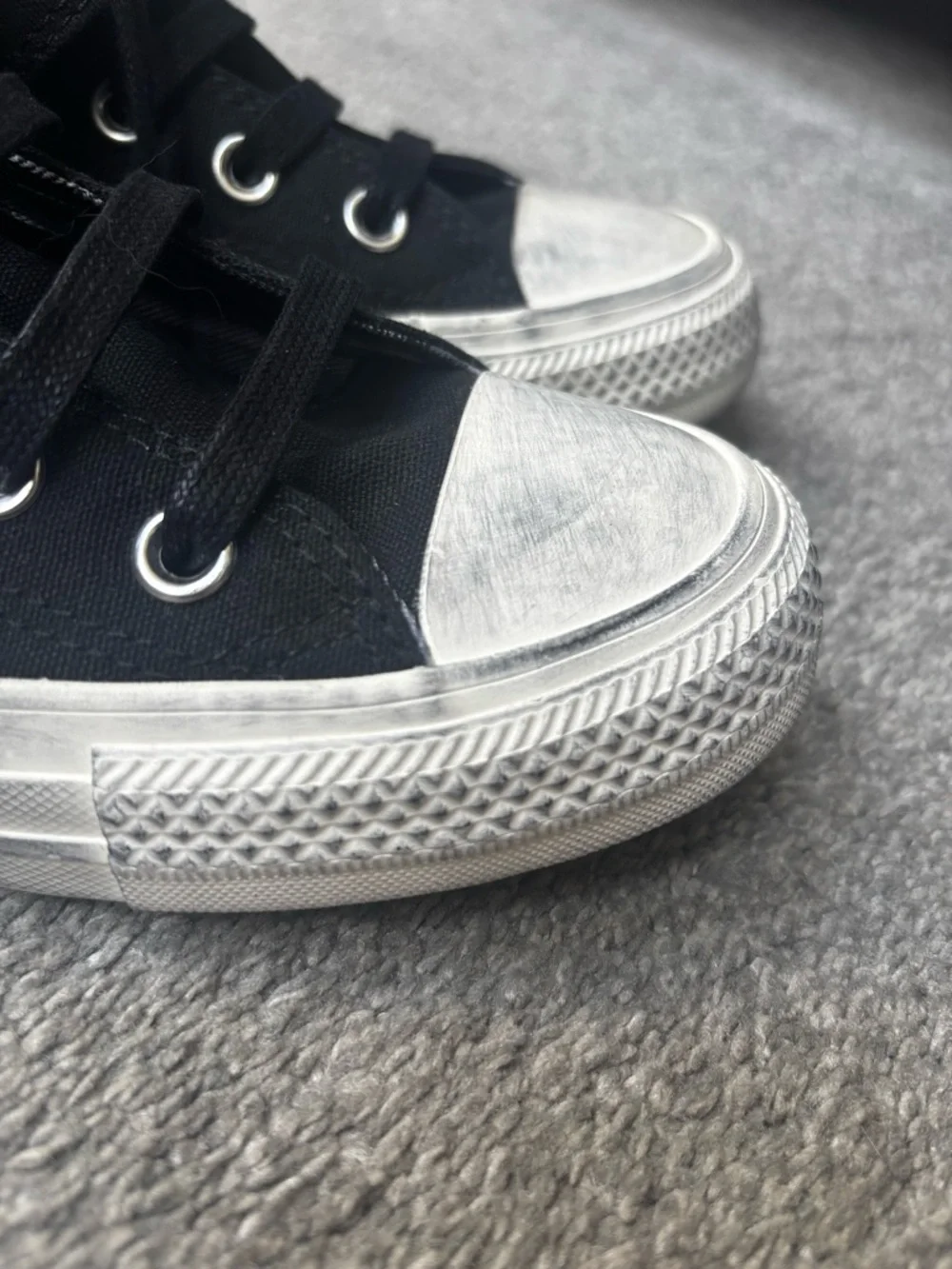 Limited edition!Converse Black Canvas Sneakers with Double Buckle Straps - Picture 3 of 12